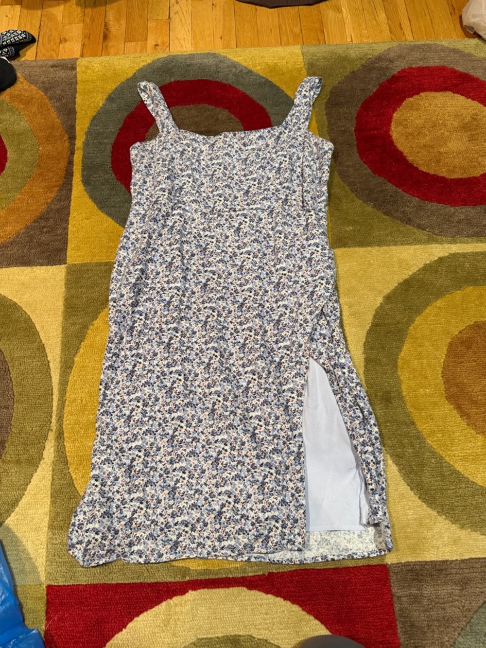 NWOT Abercrombie & Fitch Floral Midi Dress Slit Women’s Size XL PETITE